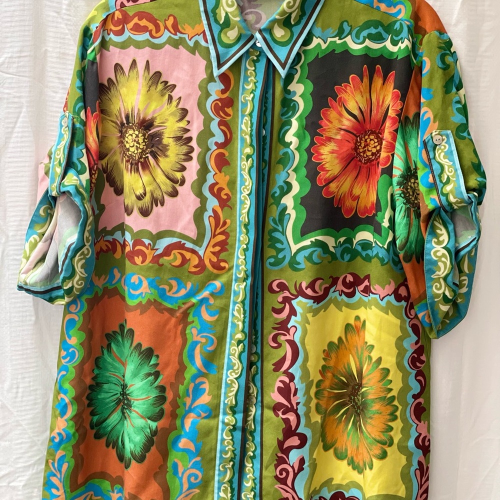 Alemais Vibrant Floral Button Down Shirt